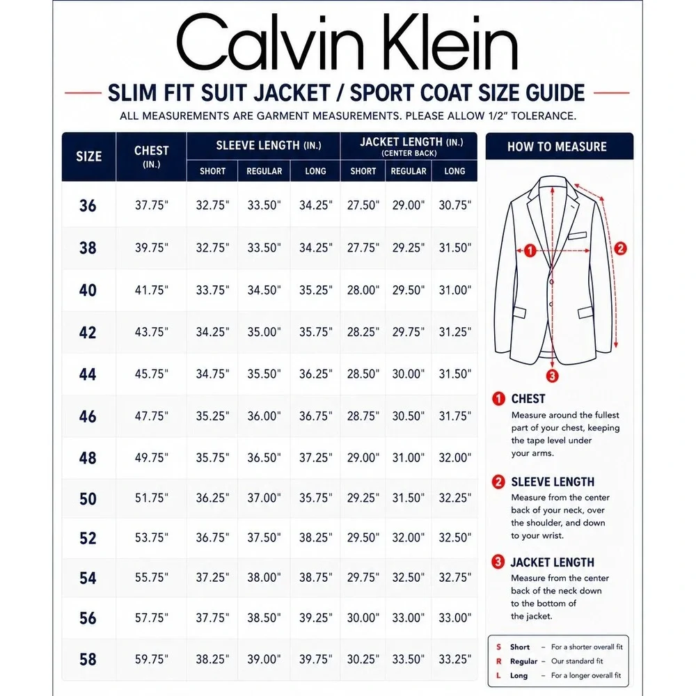Calvin Klein Men's Black Slim-Fit Solid Knit Jacket Sport Coat Size 44R